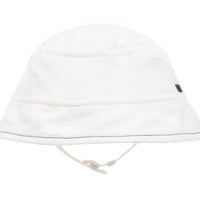 White Baby Bucket Hat With Chin Strap
