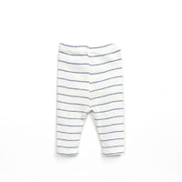 Baby Organic Stripe Denim Blue Ecru Leggings