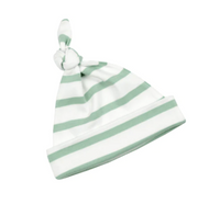 
              Seafoam & White Stripe Babygrow With Matching Knotted Beanie 0-3m
            