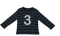 
              Vintage Blue and Navy Stripe Number Long Sleeved T-Shirt
            