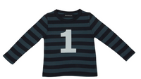 
              Vintage Blue and Navy Stripe Number Long Sleeved T-Shirt
            